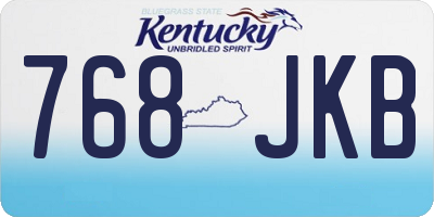 KY license plate 768JKB