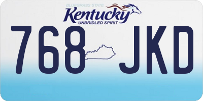 KY license plate 768JKD