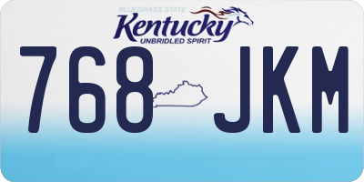 KY license plate 768JKM