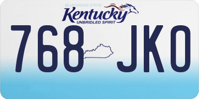 KY license plate 768JKO