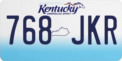 KY license plate 768JKR