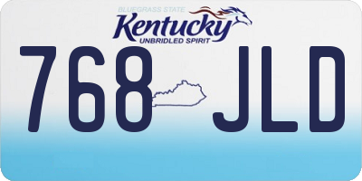 KY license plate 768JLD
