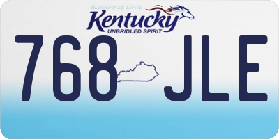 KY license plate 768JLE