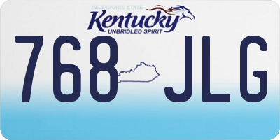 KY license plate 768JLG