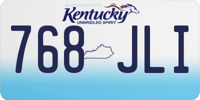 KY license plate 768JLI
