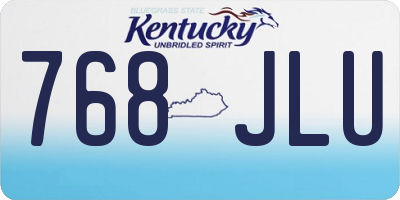 KY license plate 768JLU