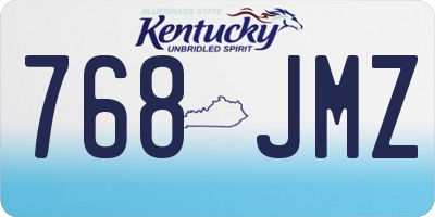 KY license plate 768JMZ