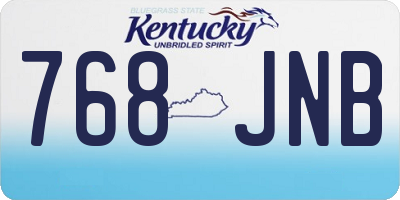 KY license plate 768JNB