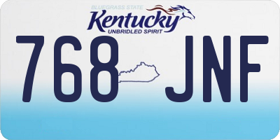 KY license plate 768JNF