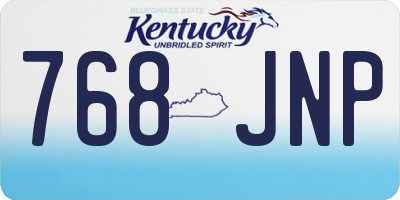 KY license plate 768JNP