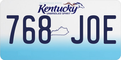 KY license plate 768JOE