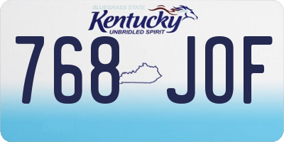 KY license plate 768JOF