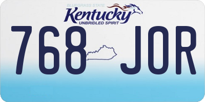 KY license plate 768JOR