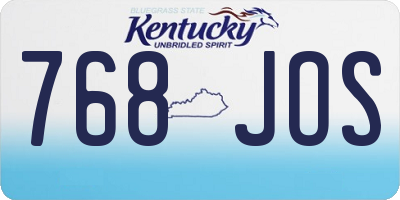 KY license plate 768JOS