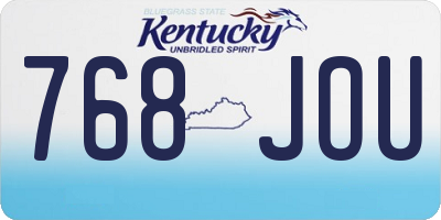 KY license plate 768JOU