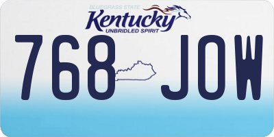 KY license plate 768JOW