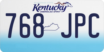 KY license plate 768JPC