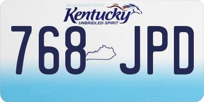 KY license plate 768JPD