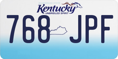 KY license plate 768JPF