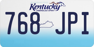 KY license plate 768JPI