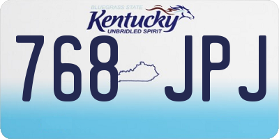 KY license plate 768JPJ