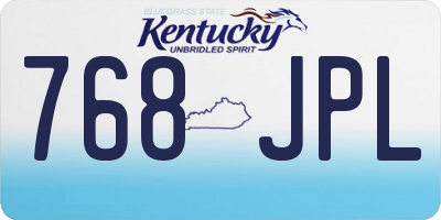 KY license plate 768JPL