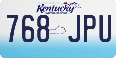 KY license plate 768JPU