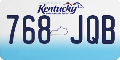 KY license plate 768JQB