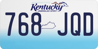 KY license plate 768JQD