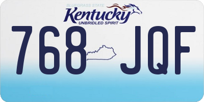 KY license plate 768JQF
