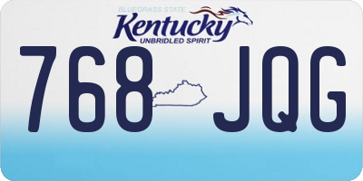 KY license plate 768JQG