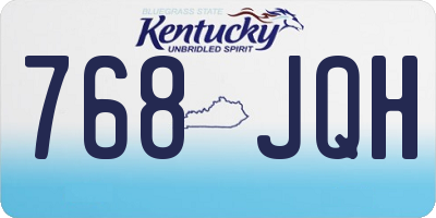 KY license plate 768JQH