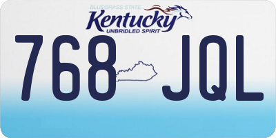 KY license plate 768JQL