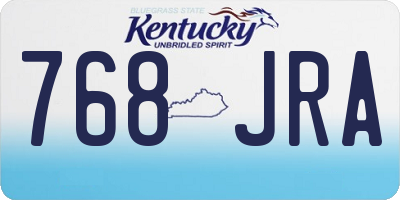 KY license plate 768JRA
