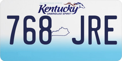 KY license plate 768JRE
