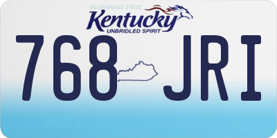 KY license plate 768JRI