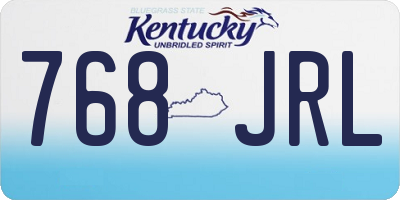 KY license plate 768JRL