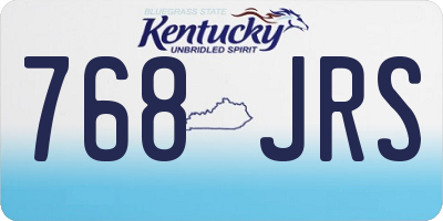 KY license plate 768JRS