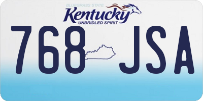 KY license plate 768JSA