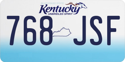 KY license plate 768JSF