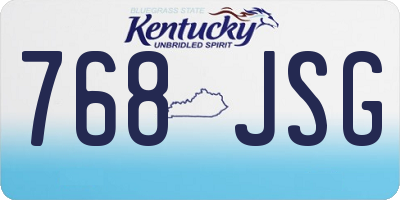KY license plate 768JSG