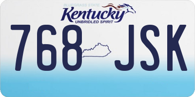 KY license plate 768JSK