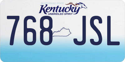 KY license plate 768JSL