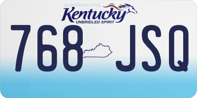KY license plate 768JSQ