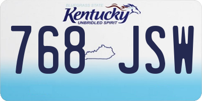 KY license plate 768JSW