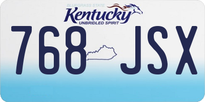 KY license plate 768JSX