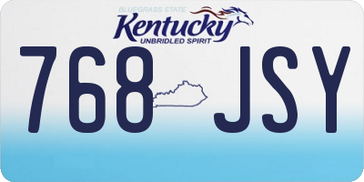 KY license plate 768JSY