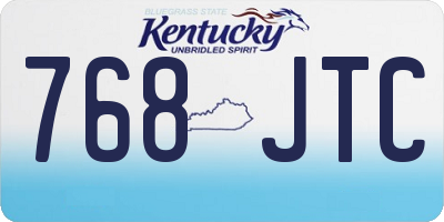 KY license plate 768JTC