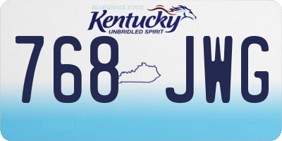 KY license plate 768JWG