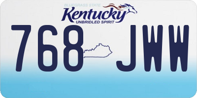 KY license plate 768JWW